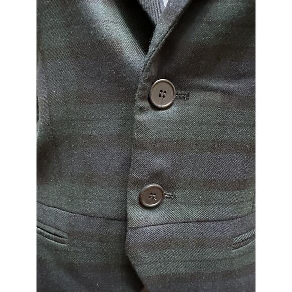 Zara Trafaluc Blazer Navy Green Plaid Cropped Medium - Picture 8 of 8